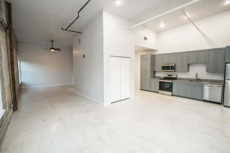 Bootlegger Flats interior kitchen and living area