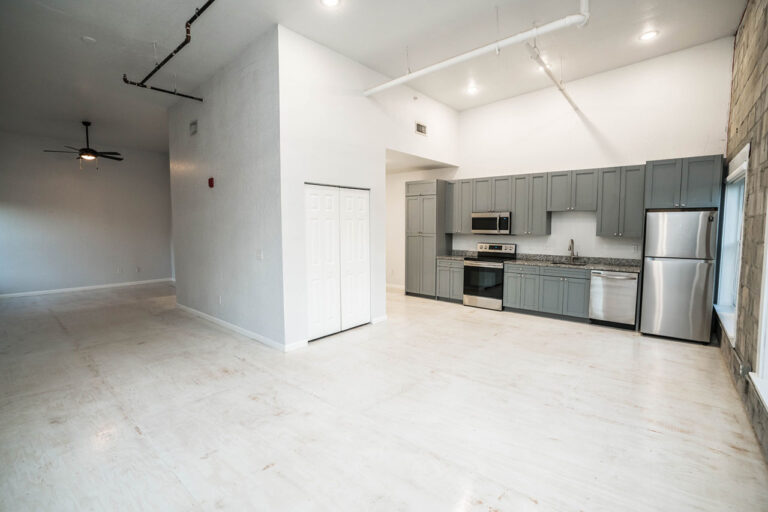 Bootlegger Flats interior kitchen and living area