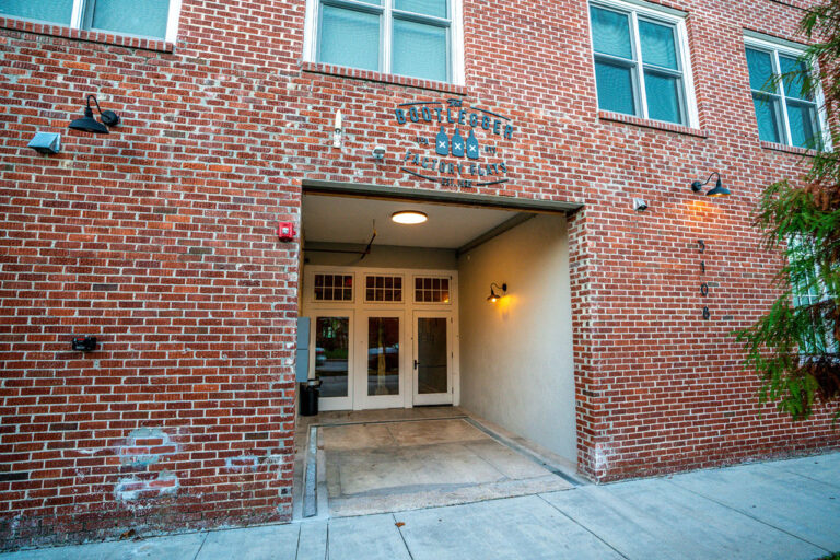 Bootlegger Flats building exterior entrance